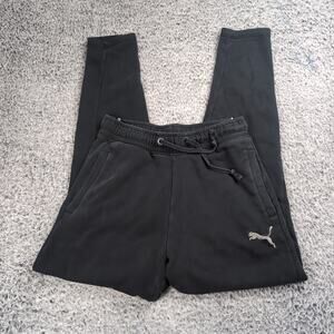 Puma Pants Men Small Black Straight Jogger Sweatpants Lounge Athleisure Normcore